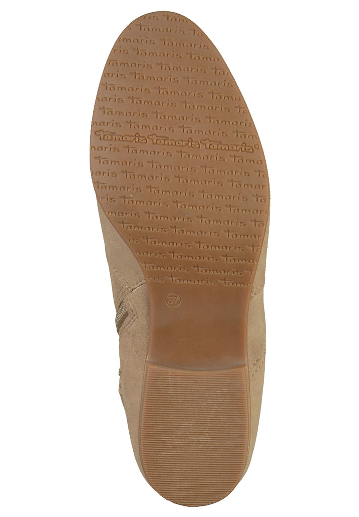 Tamaris Stiefelette Leder Beige - surf4shoes