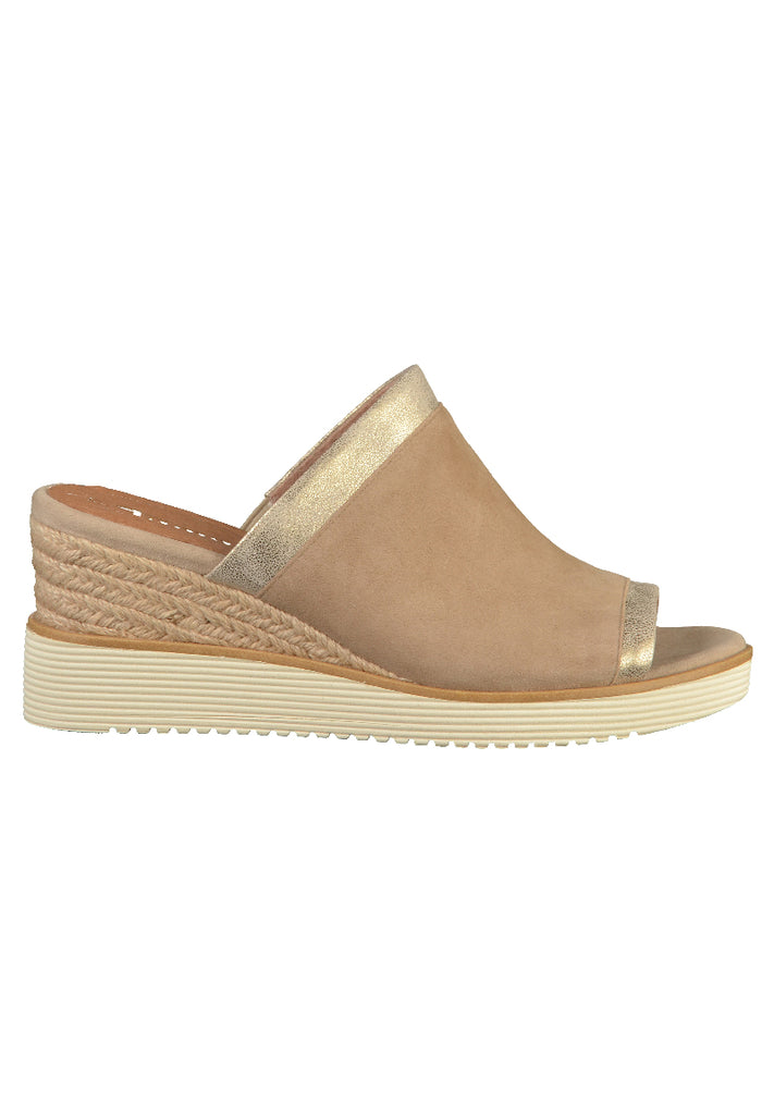 Tamaris Pantoletten Leder Beige - surf4shoes