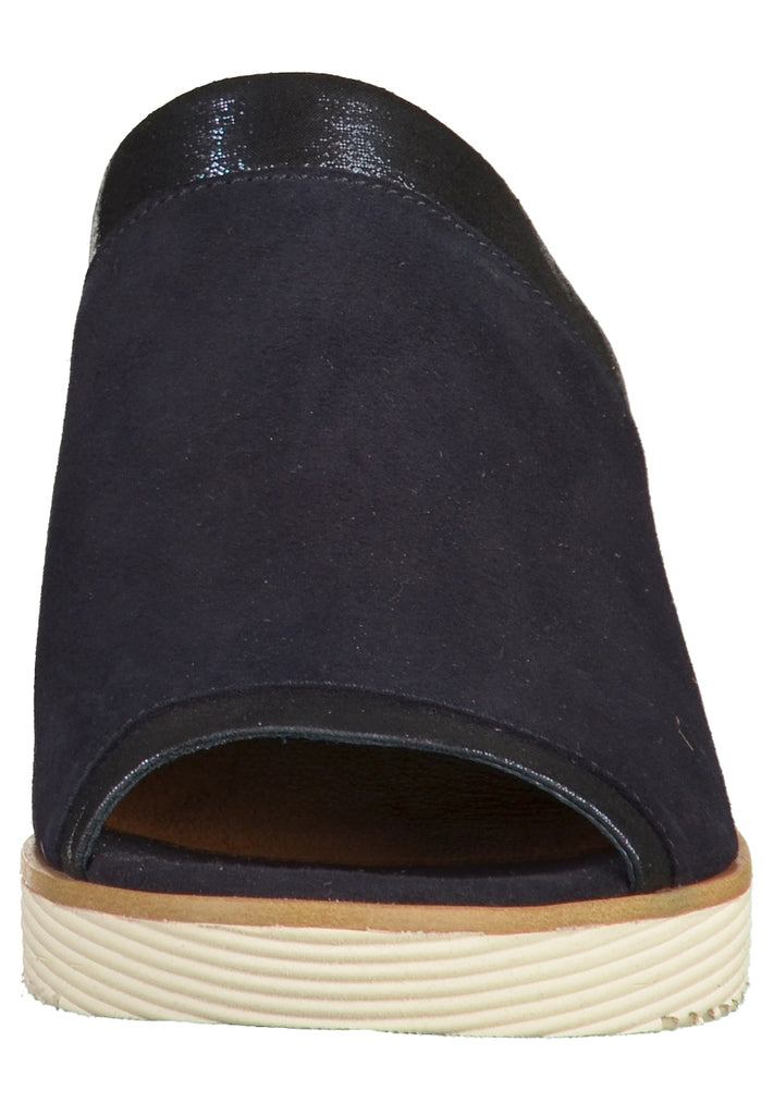 Tamaris Pantoletten Leder Navy - surf4shoes