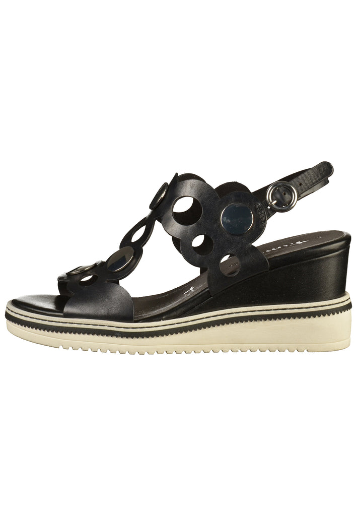 Tamaris Sandalen Leder Schwarz - surf4shoes