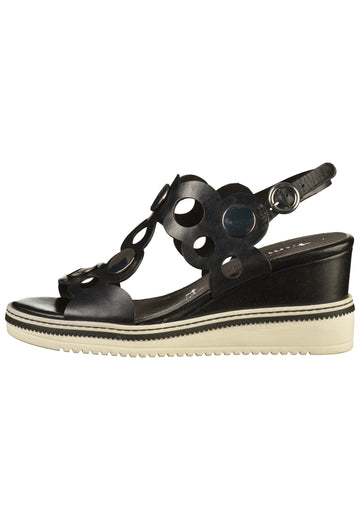 Tamaris Sandalen Leder Schwarz - surf4shoes