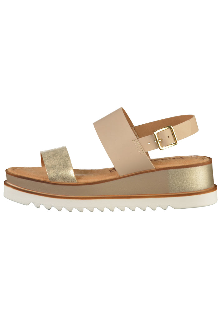 Tamaris Sandalen Leder Taupe - surf4shoes