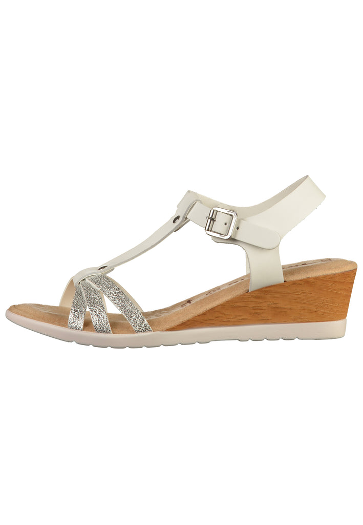 Tamaris Sandalen Leder Weiß/Silber - surf4shoes