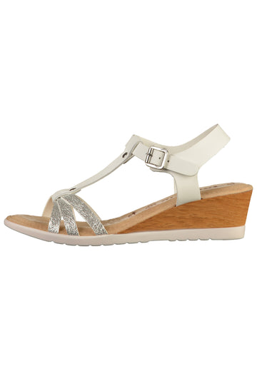 Tamaris Sandalen Leder Weiß/Silber - surf4shoes
