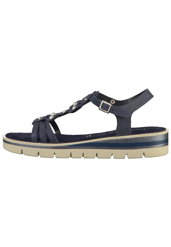Tamaris Sandalen Leder Navy - surf4shoes