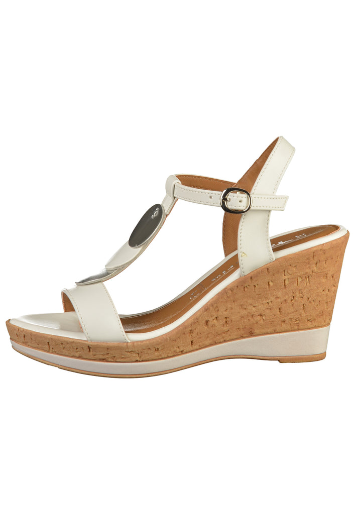 Tamaris Sandalen Lederimitat Weiß/Silber - surf4shoes
