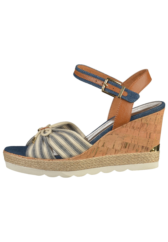 Tamaris Sandalen Lederimitat/Textil Navy - surf4shoes