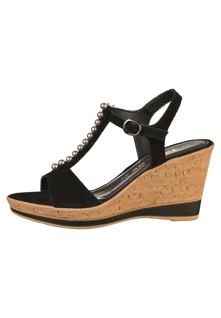 Tamaris Sandalen Leder Schwarz - surf4shoes