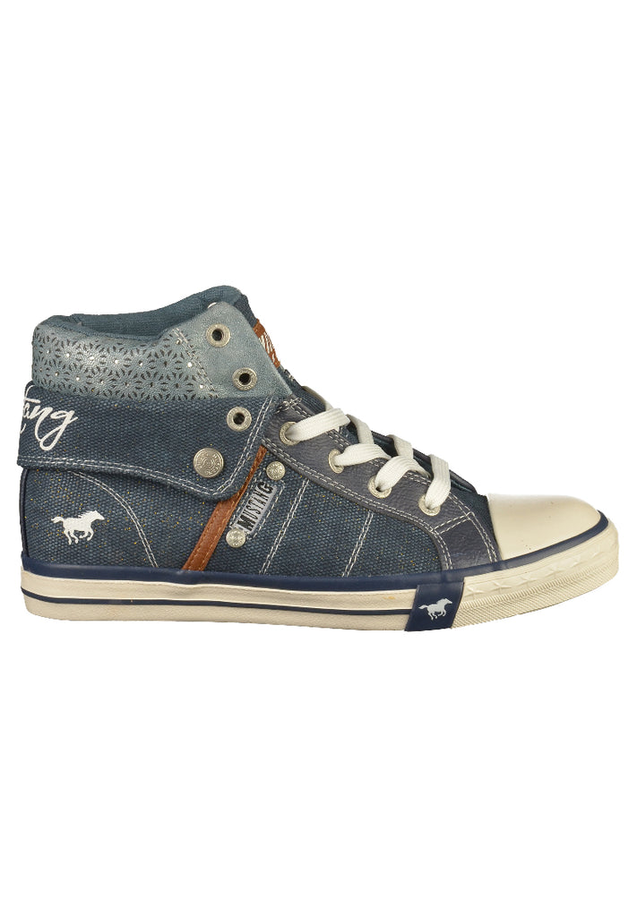 Mustang Sneaker Lederimitat Dunkelblau - surf4shoes