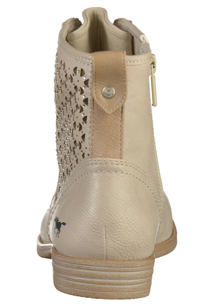 Mustang Stiefelette Lederimitat Beige - surf4shoes