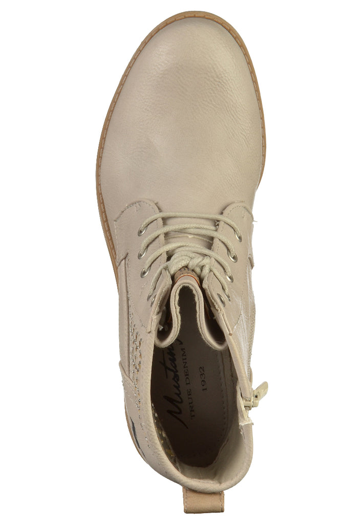 Mustang Stiefelette Lederimitat Beige - surf4shoes