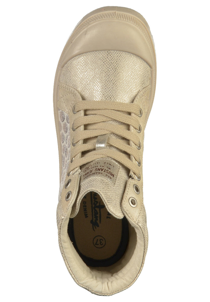 Mustang Sneaker Lederimitat/Textil Beige - surf4shoes