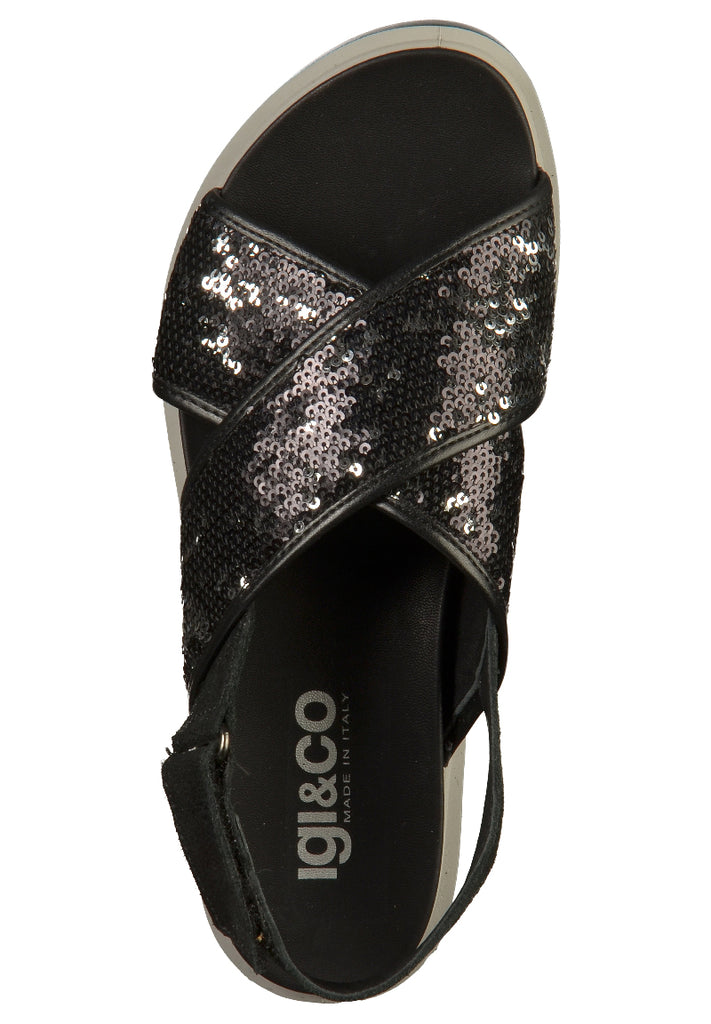 IGI&CO Sandalen Leder/Textil Schwarz - surf4shoes