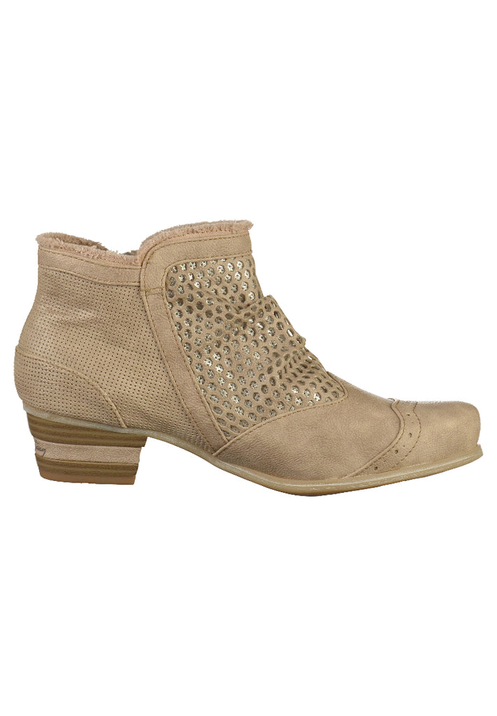 Mustang Stiefelette Lederimitat Taupe - surf4shoes