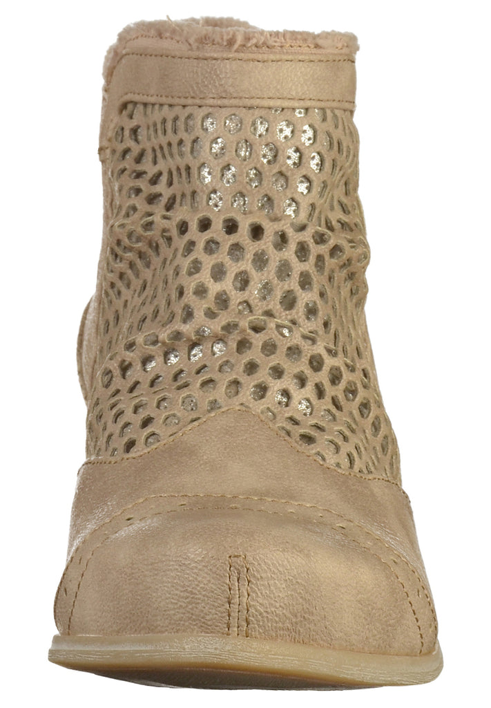 Mustang Stiefelette Lederimitat Taupe - surf4shoes