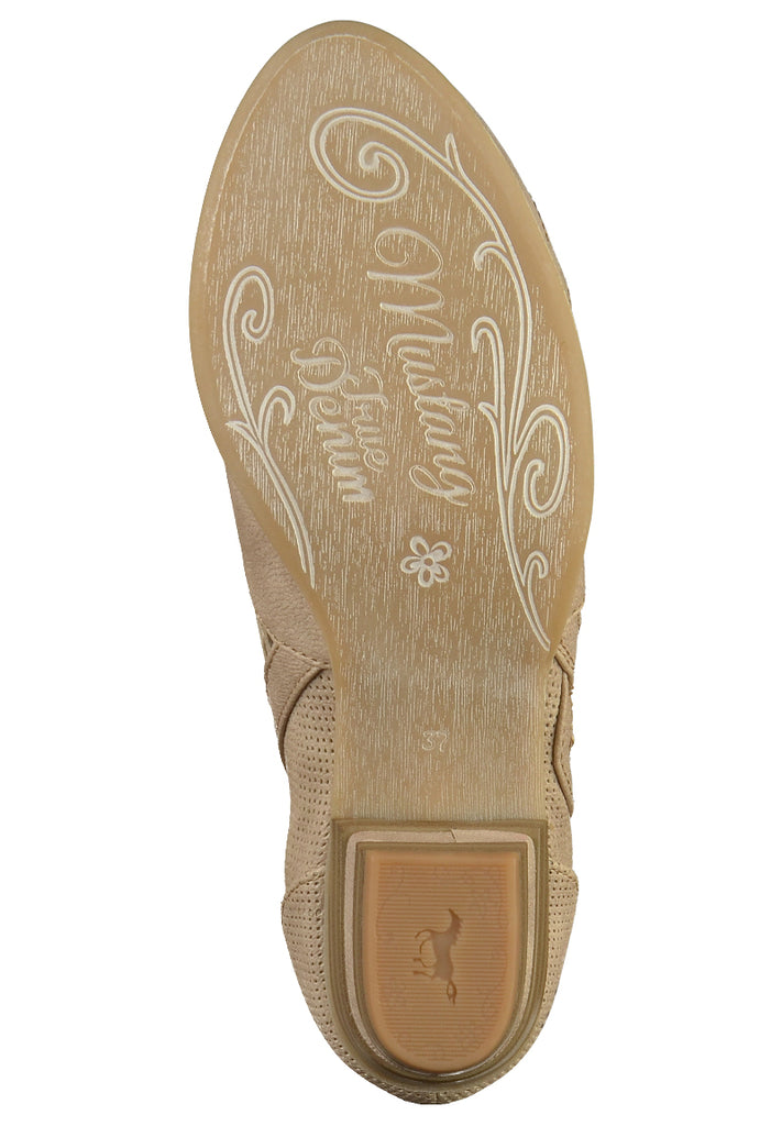 Mustang Stiefelette Lederimitat Taupe - surf4shoes