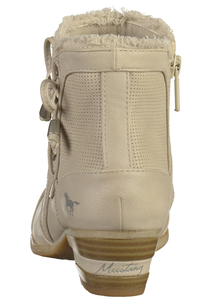 Mustang Stiefelette Lederimitat Beige - surf4shoes