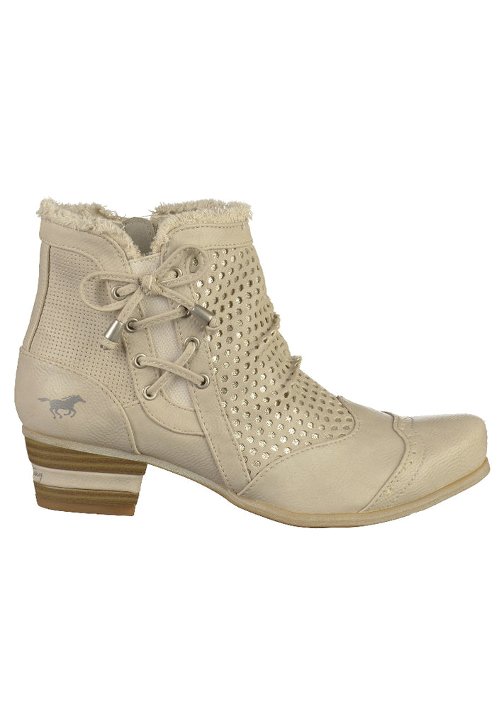 Mustang Stiefelette Lederimitat Beige - surf4shoes