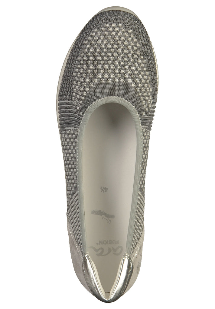 ara Ballerinas Leder Hellgrau/Silber - surf4shoes