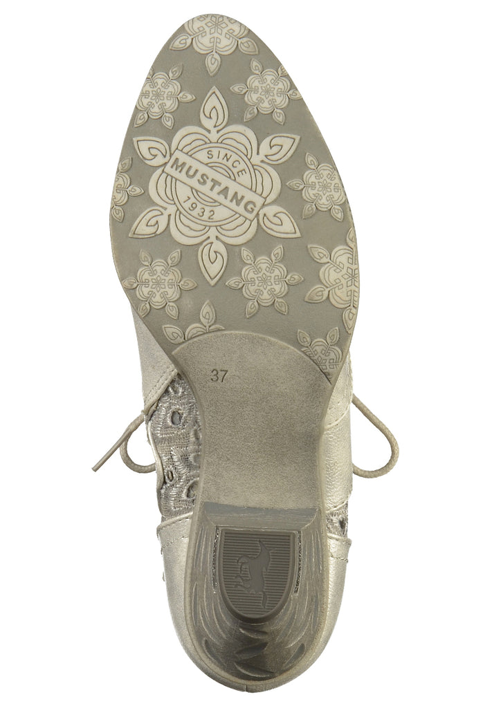 Mustang Stiefelette Lederimitat/Textil Silber - surf4shoes