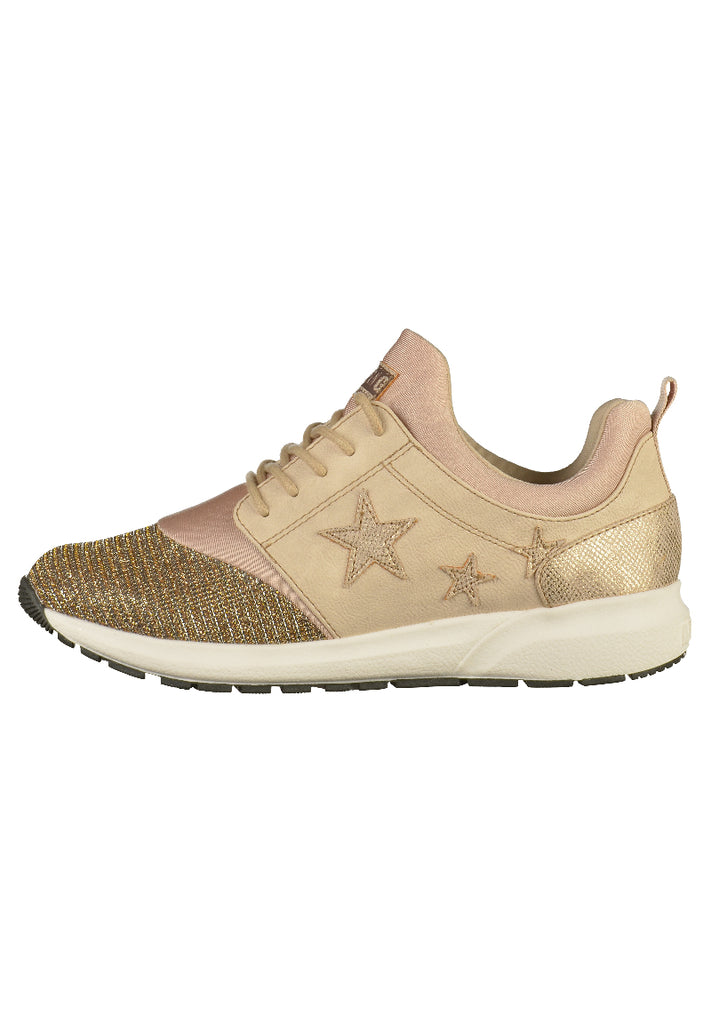 Mustang Sneaker Lederimitat/Textil Beige - surf4shoes