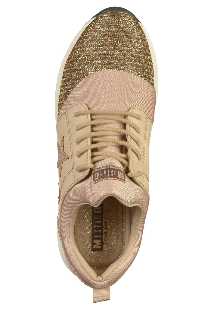 Mustang Sneaker Lederimitat/Textil Beige - surf4shoes
