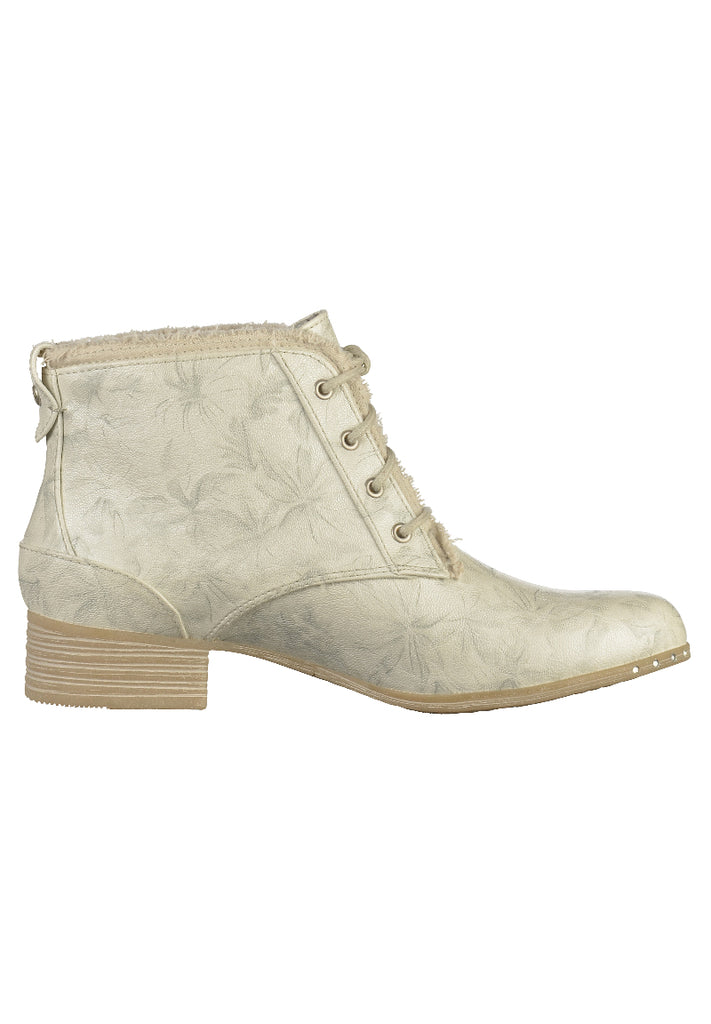 Mustang Stiefelette Lederimitat/Textil Weiß - surf4shoes