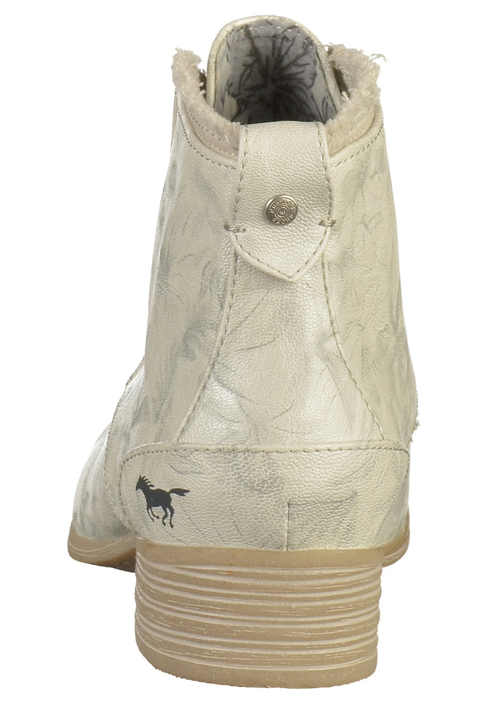Mustang Stiefelette Lederimitat/Textil Weiß - surf4shoes