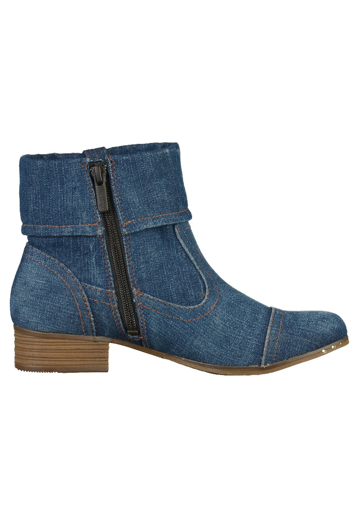Mustang Stiefelette Textil Jeansblau - surf4shoes