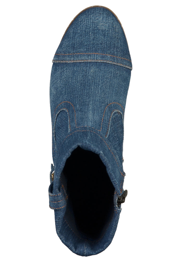 Mustang Stiefelette Textil Jeansblau - surf4shoes