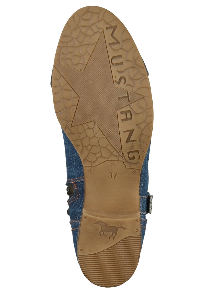 Mustang Stiefelette Textil Jeansblau - surf4shoes