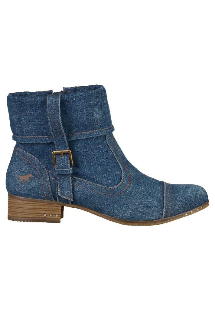 Mustang Stiefelette Textil Jeansblau - surf4shoes