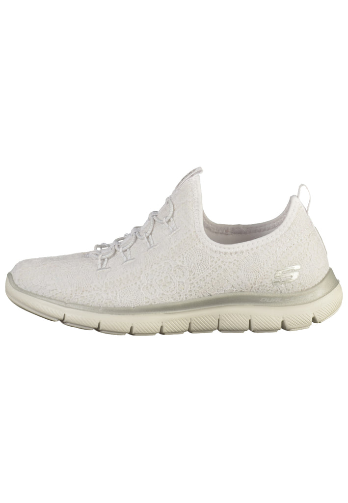 Skechers Sneaker Textil Weiß/Silber - surf4shoes