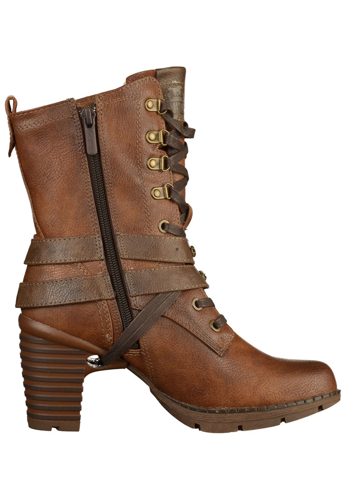 Mustang Stiefelette Lederimitat Kastanie - surf4shoes