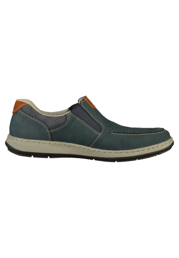 Rieker Slipper Glattleder Blau - surf4shoes