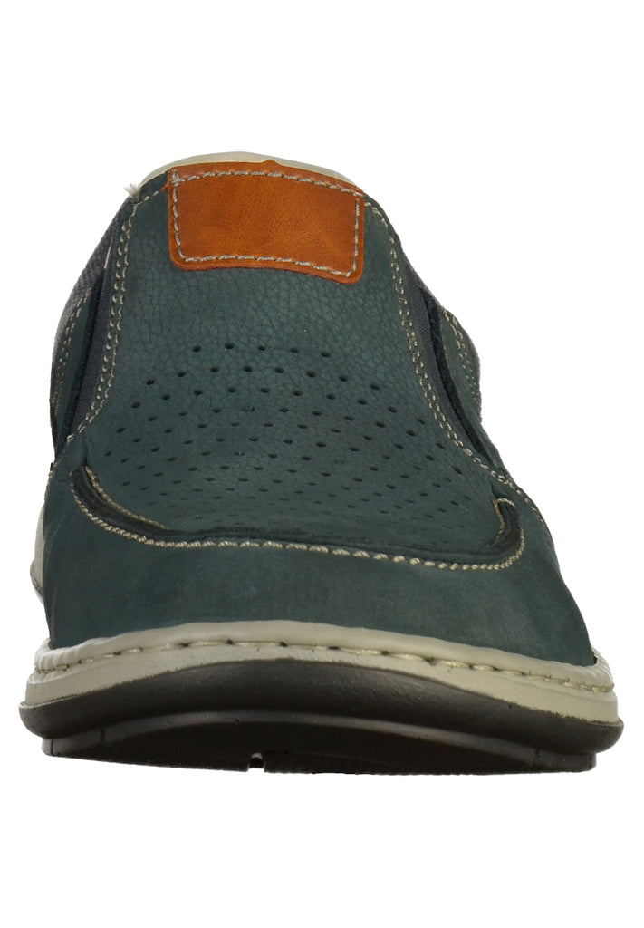 Rieker Slipper Glattleder Blau - surf4shoes