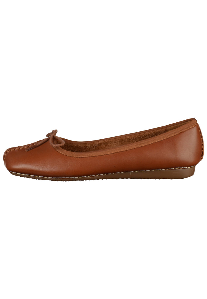 Clarks Ballerinas Leder Dunkelbraun - surf4shoes