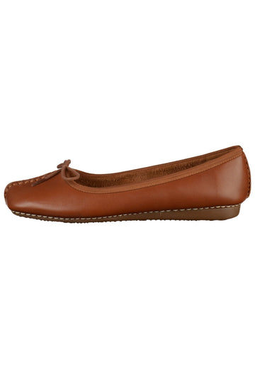 Clarks Ballerinas Leder Dunkelbraun - surf4shoes