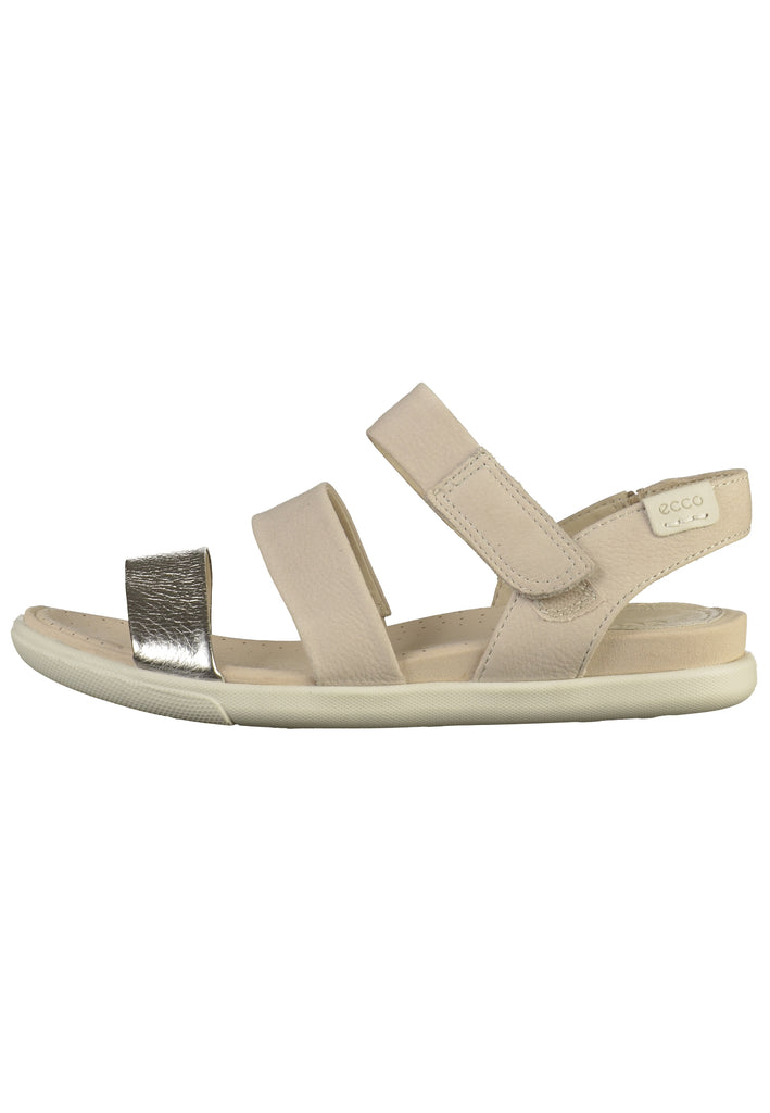 ecco Sandalen Leder Beige/Silber - surf4shoes
