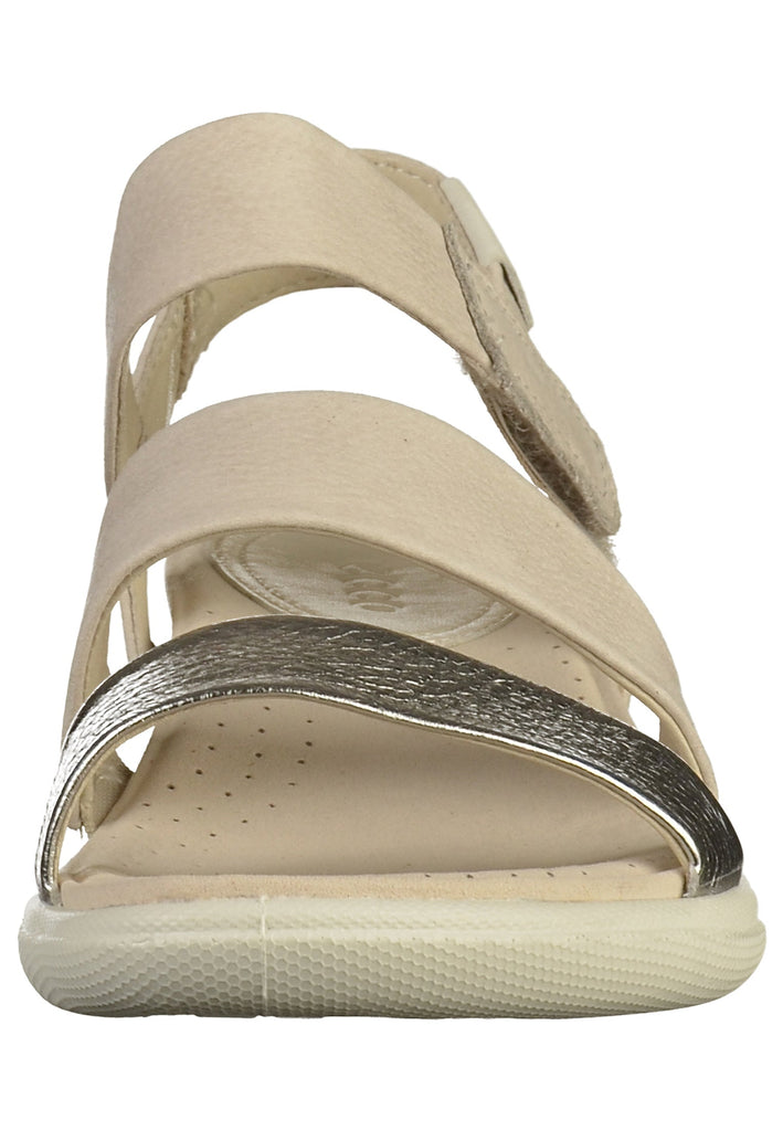 ecco Sandalen Leder Beige/Silber - surf4shoes