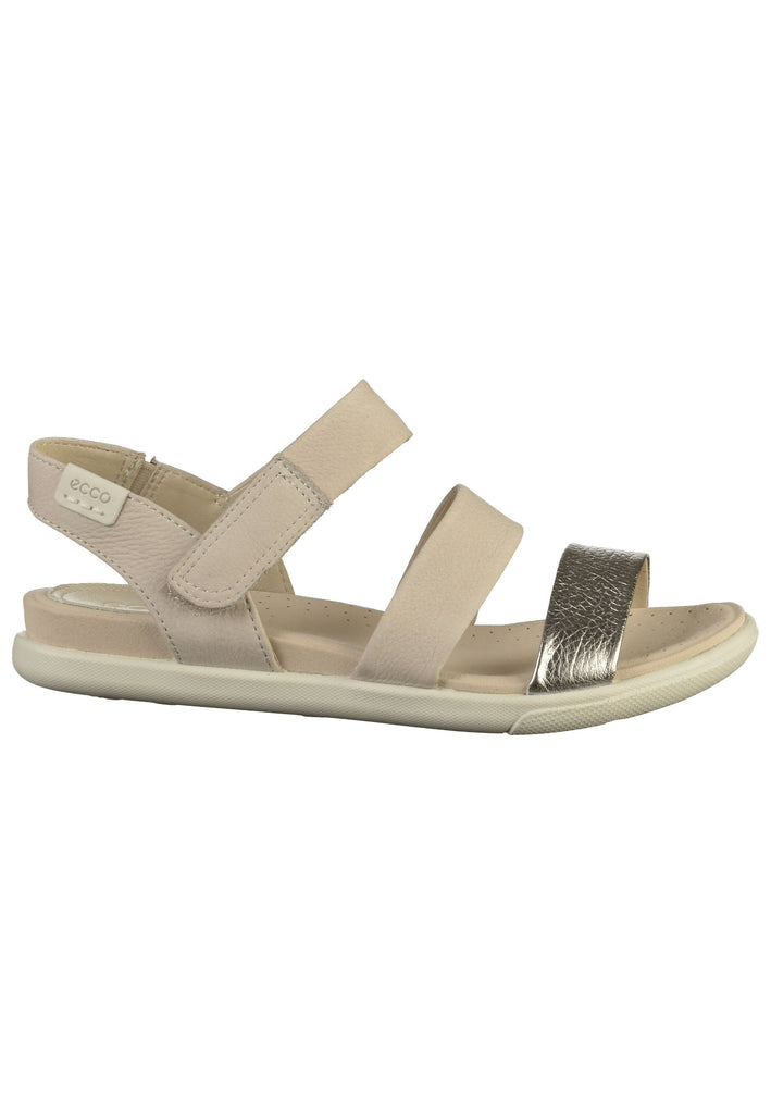 ecco Sandalen Leder Beige/Silber - surf4shoes