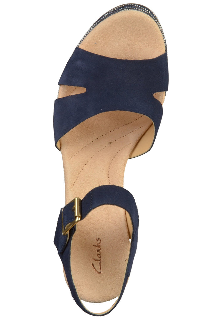 Clarks Sandalen Veloursleder Navy - surf4shoes