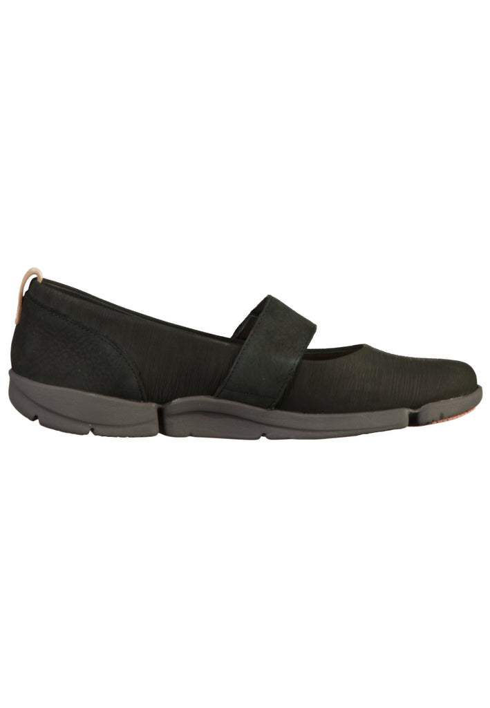 Clarks Ballerinas Nubukleder Schwarz - surf4shoes