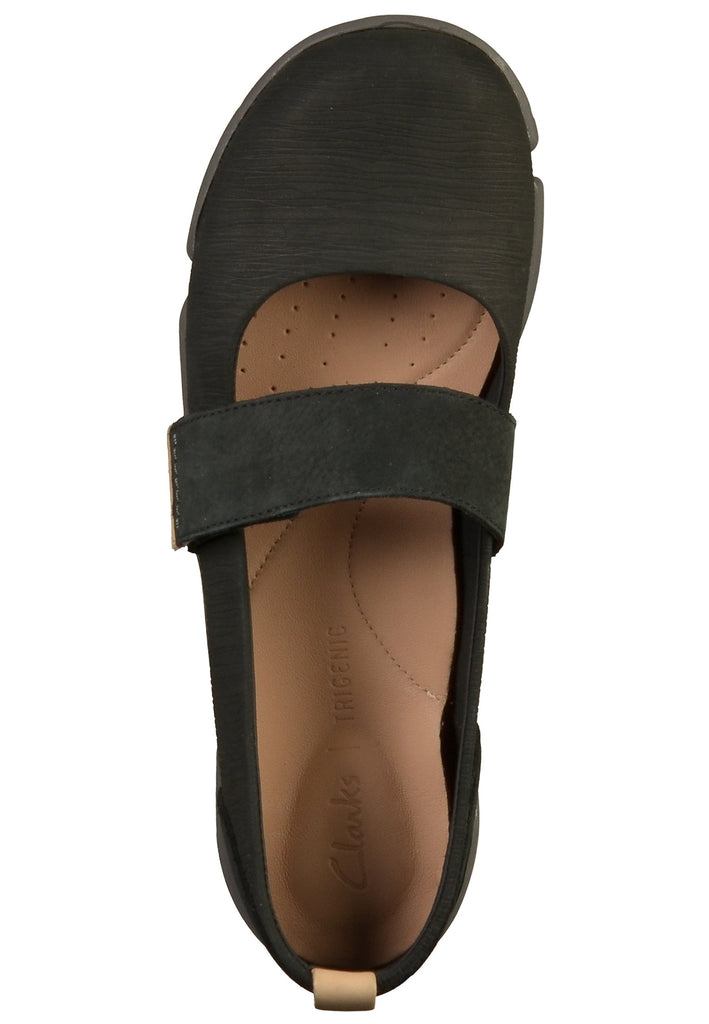 Clarks Ballerinas Nubukleder Schwarz - surf4shoes