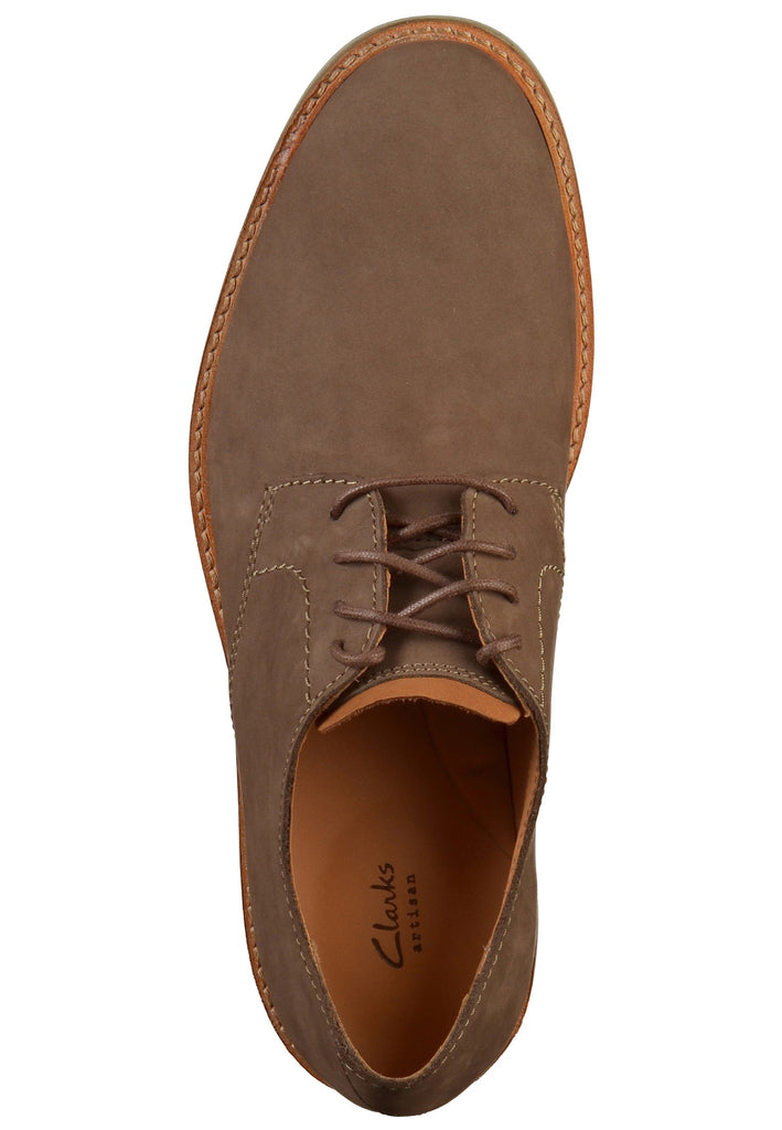 Clarks Halbschuhe Nubukleder Taupe - surf4shoes