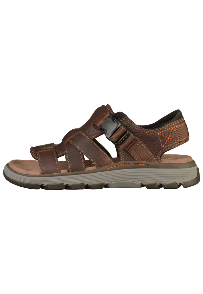 Clarks Sandalen Leder Tan - surf4shoes