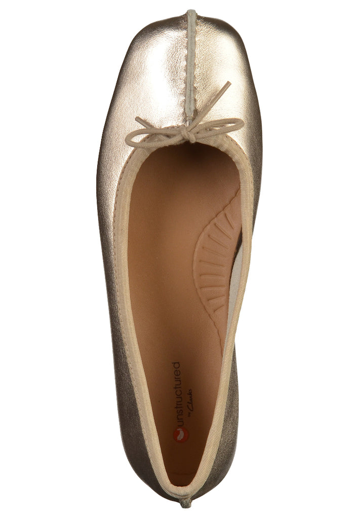 Clarks Ballerinas Leder Gold - surf4shoes