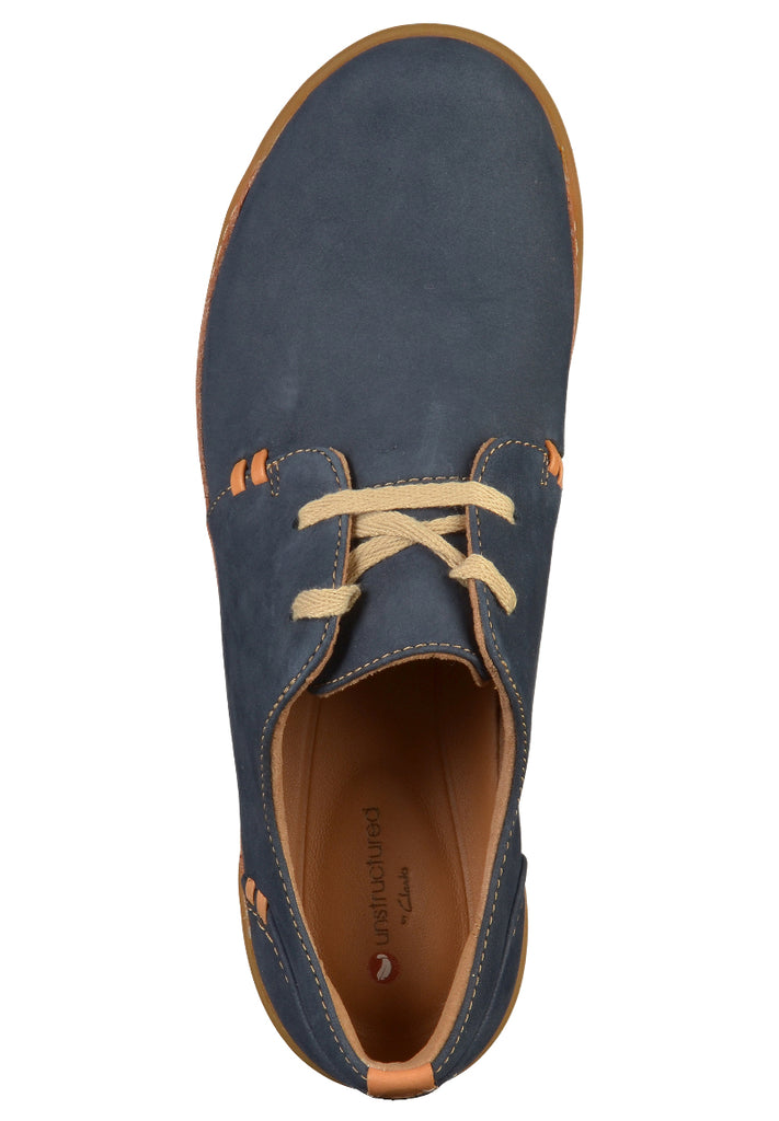 Clarks Halbschuhe Nubukleder Navy - surf4shoes