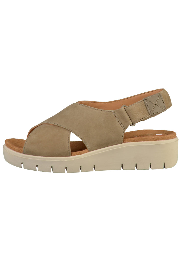 Clarks Sandalen Nubukleder Oliv - surf4shoes
