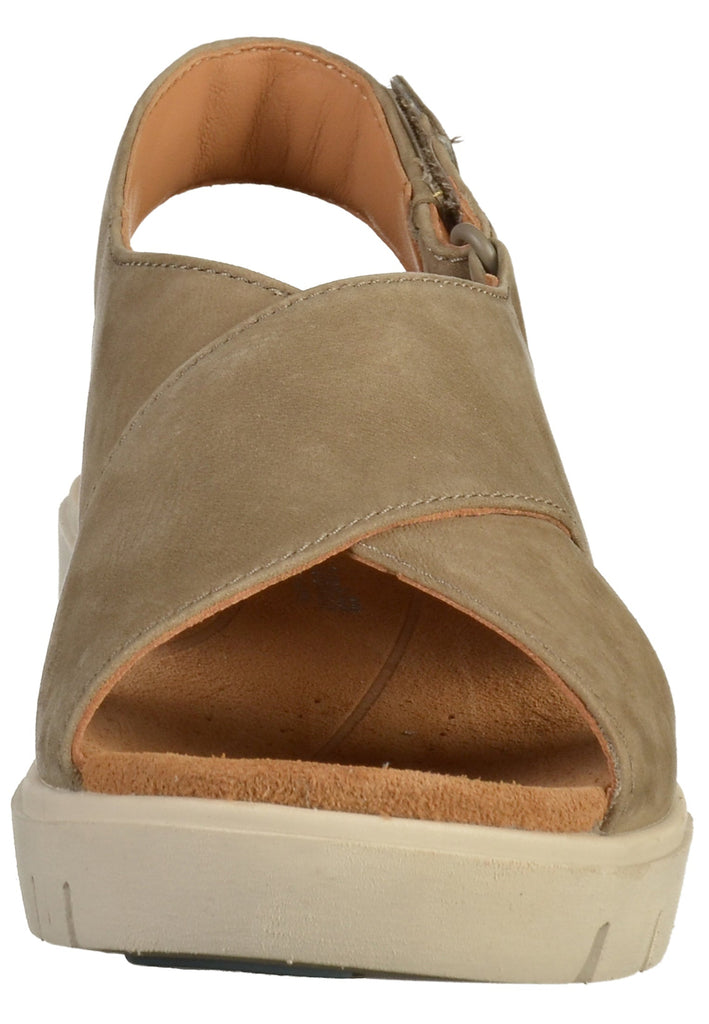 Clarks Sandalen Nubukleder Oliv - surf4shoes
